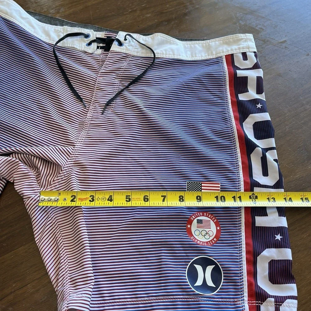 Hurley Board Shorts Mens 38 Blue USA Olympic Team Phantom Swim Trunks Quick Dry